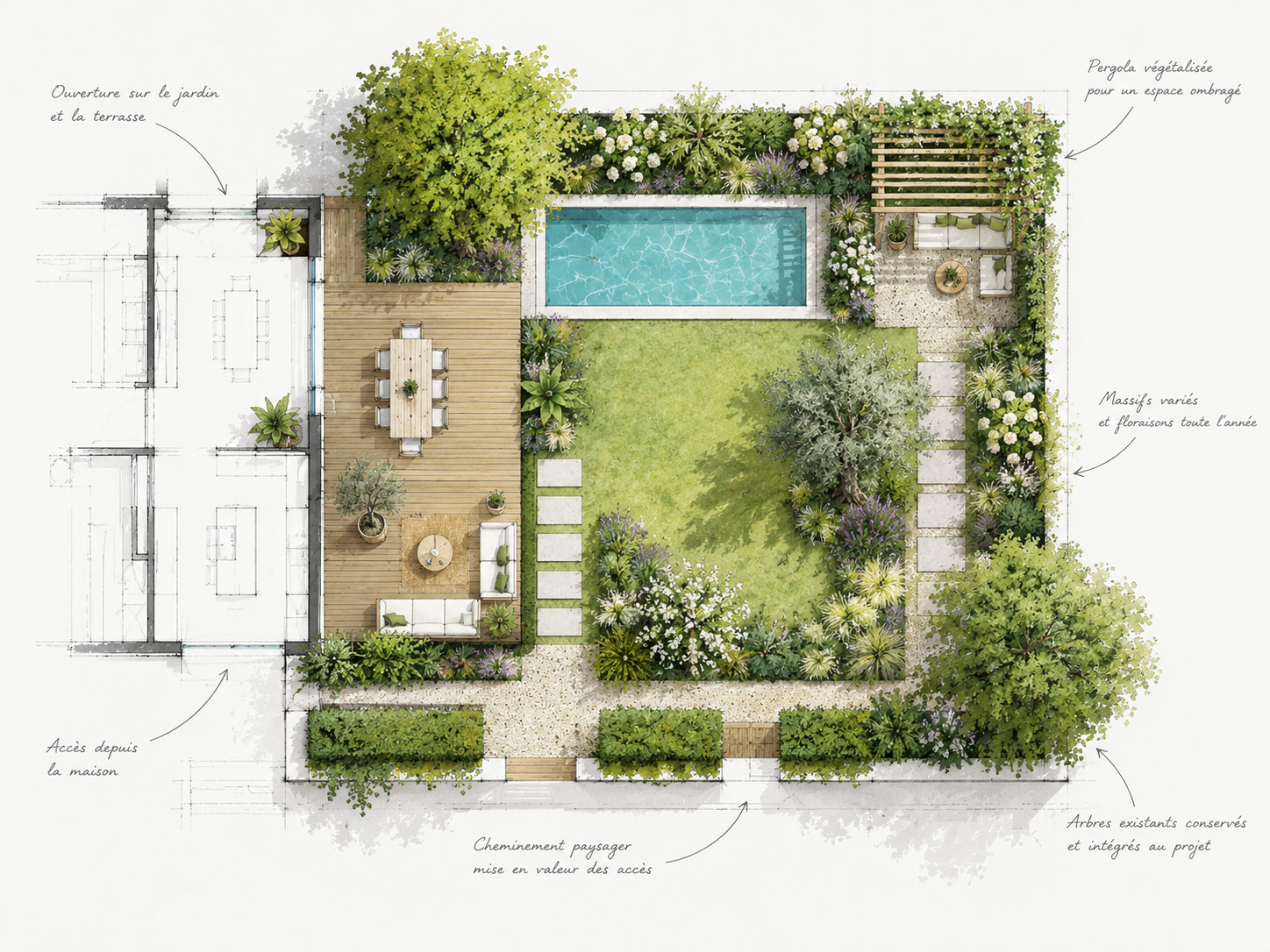 Plan paysager d’un projet de création de jardin